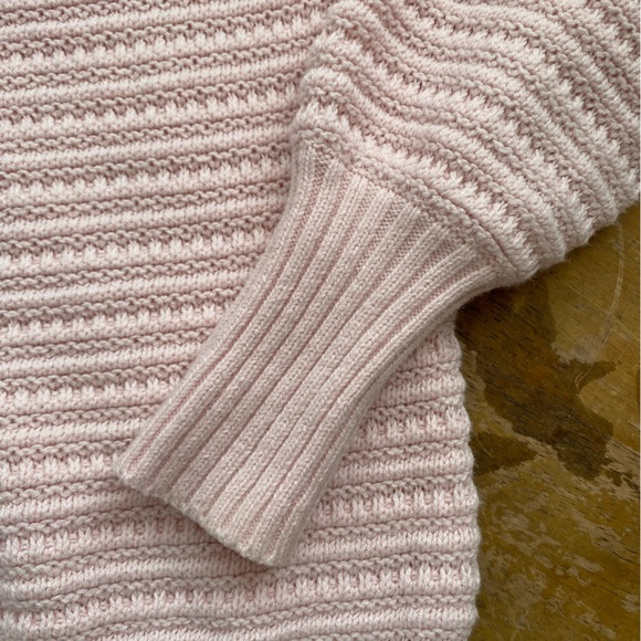 Loft Petite Crochet textured sweater crystal pink  XXSP - Picture 6 of 8